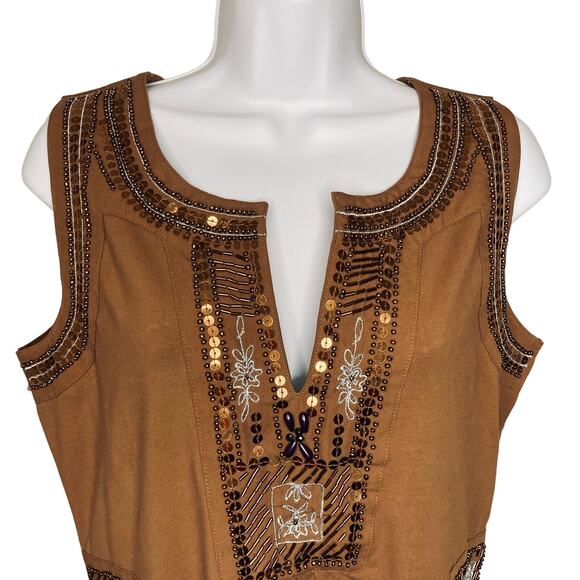 NWT Boston Proper Sleeveless Sequin Embellished Split V-Neck Shift Dress Small - Picture 3 of 16